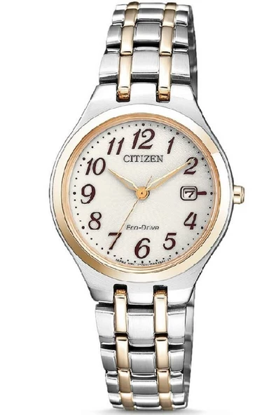 Citizen EW2486-87A Eco-Drive(Güneş Enerjili) Mekanizmaya Sahip Çelik Kordonlu Metalik Renk Kadın Kol Saati