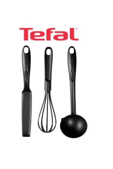 TEFAL TEFAL "Tefal 3'lü Mutfak Aletleri Seti – Spatula, Çırpıcı, Kepçe – Dayanıklı ve Pratik Mutfak Gereçleri"