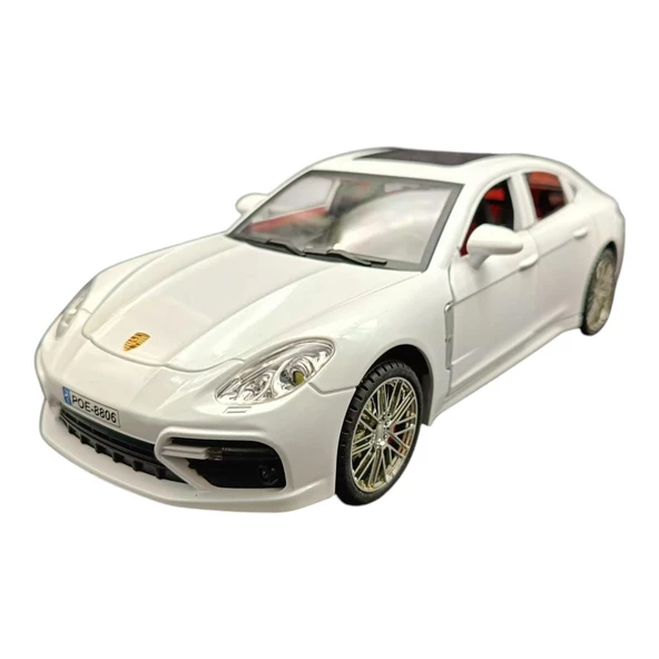 Farbu Metal Model Araba 5517, 1:18 Ölçekli Kapılar Bagaj Kaput Açılır Özellikli Sesli Ön Farları Işıklı Porsche Panamera - 2