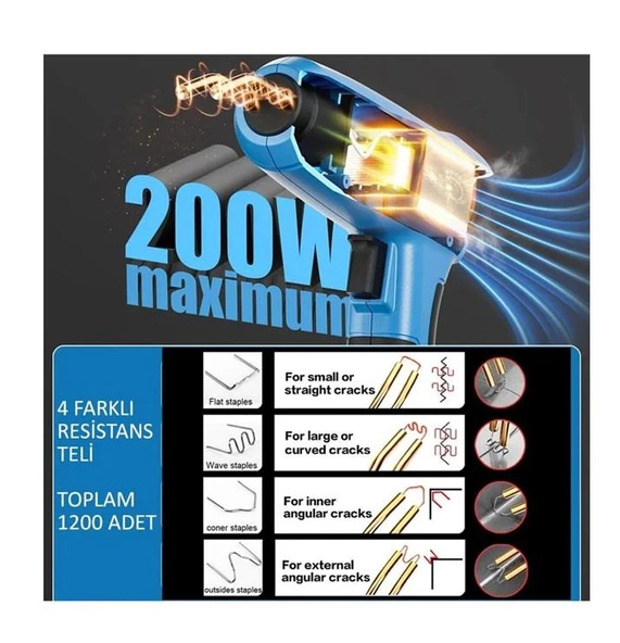 200 Watt 1200 Adet Tel Tampon Plastik Parça Tamir Kaynak Makinesi - 3