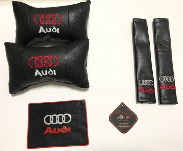 AUDI DERİ YASTIK KEMER KONFOR PAKETİ KAYDIRMAZ PEDLİ SET