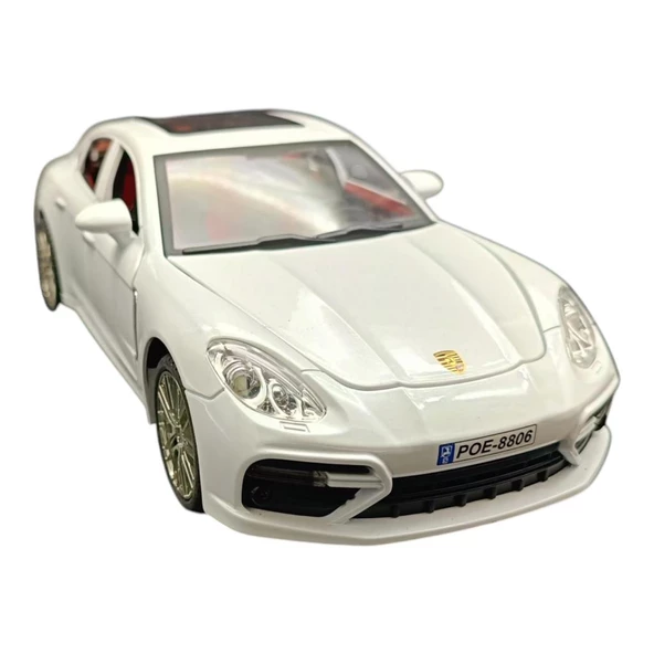 Farbu Metal Model Araba 5517, 1:18 Ölçekli Kapılar Bagaj Kaput Açılır Özellikli Sesli Ön Farları Işıklı Porsche Panamera - 3