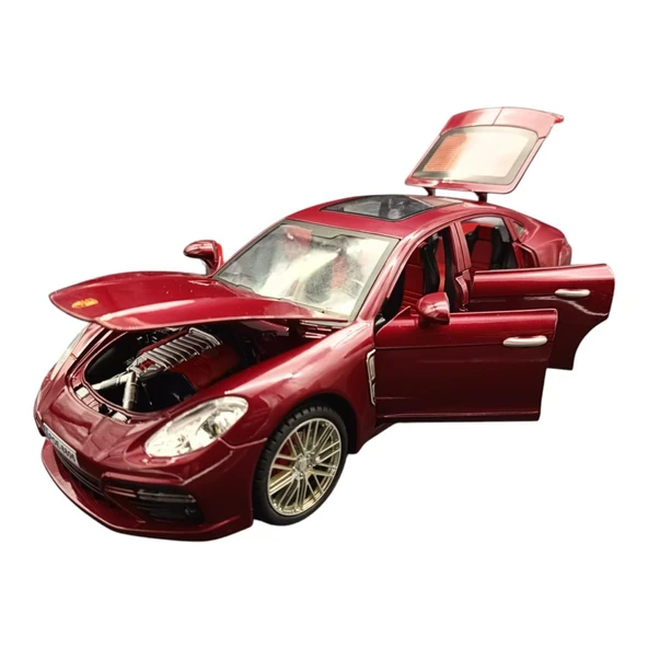 Farbu Metal Model Araba 5517, 1:18 Ölçekli Kapılar Bagaj Kaput Açılır Özellikli Sesli Ön Farları Işıklı Porsche Panamera - 11