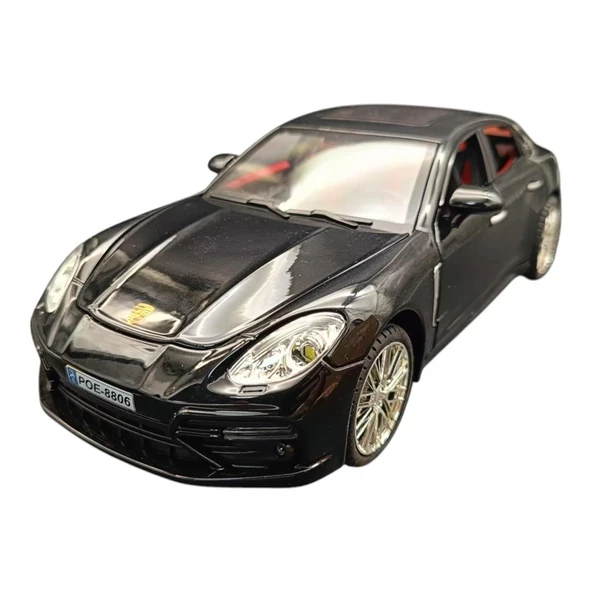 Farbu Metal Model Araba 5517, 1:18 Ölçekli Kapılar Bagaj Kaput Açılır Özellikli Sesli Ön Farları Işıklı Porsche Panamera - 12