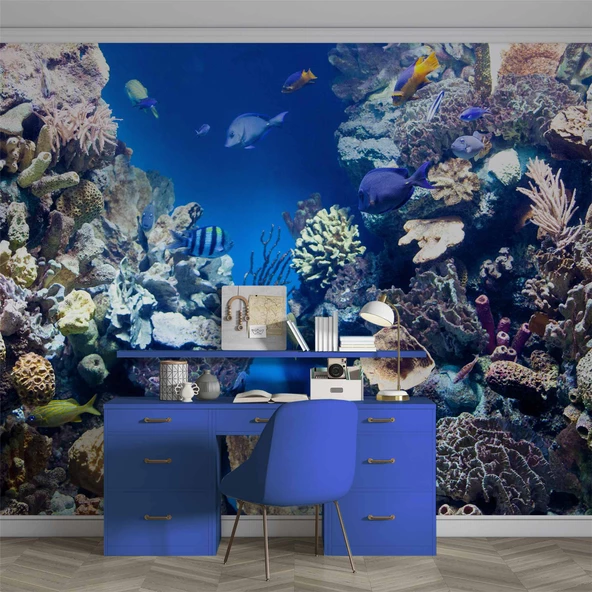 Denizaltı Mercan Manzaralı Duvar Kağıdı - Resim 4