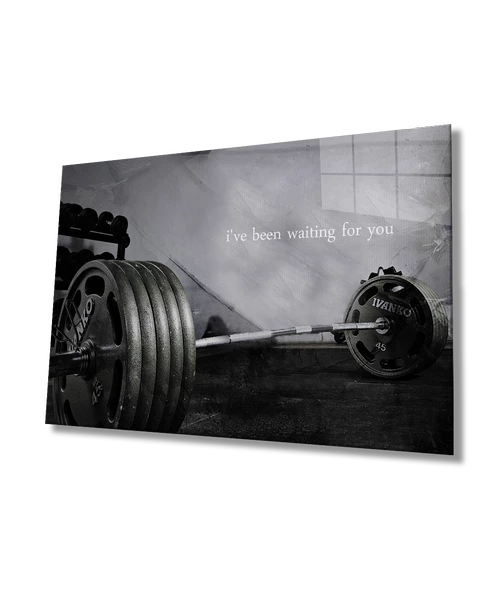 Spor Fıtnes Dekoratif ve Modern Cam Tablo   Sports Fitness