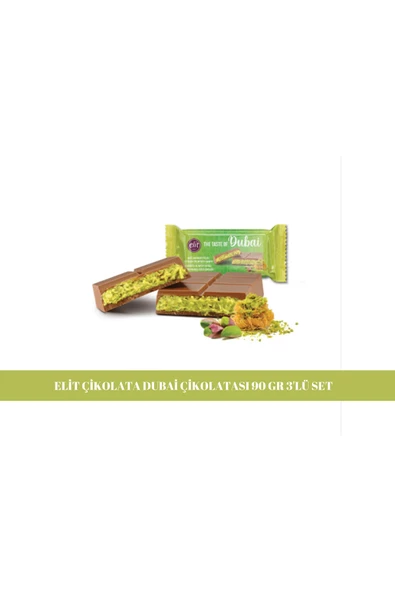 Elit Dubai Çikolatası 90 gr x 3 Adet