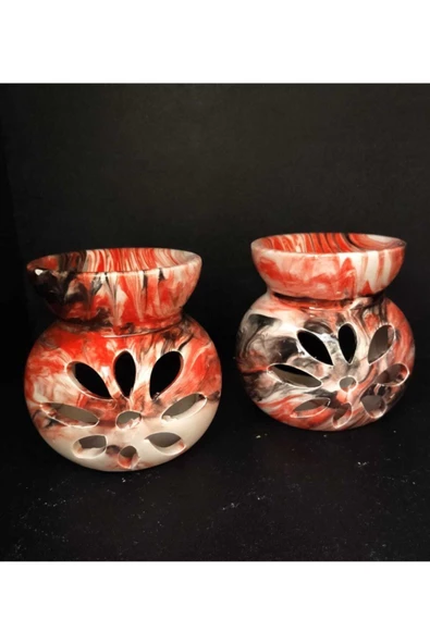 2'li Set Ebruli Desen Mumluk Buhurdanlık