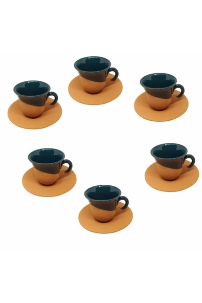 Toprak Fincan Seti 6 'lı Set Yeşil