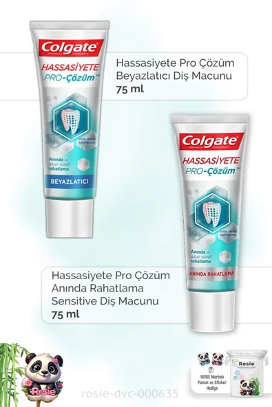 COLGATE Hassasiyete Pro Çözüm Beyazlatıcı 75 ml, Hassasiyete Çözüm 75 ml Diş Macunu ve ROSIE