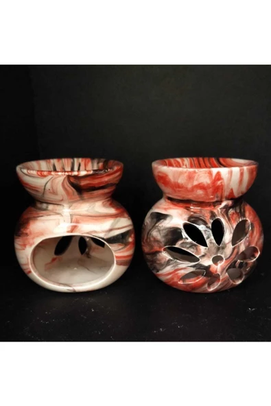 2'li Set Ebruli Desen Mumluk Buhurdanlık - 4