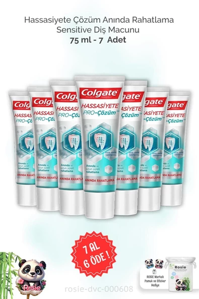 COLGATE 7 AL 6 ÖDE Colgate Hassasiyete Çözüm Anında Rahatlama Sensitive Diş Macunu 75 ml ve ROSIE