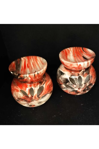 2'li Set Ebruli Desen Mumluk Buhurdanlık - 2