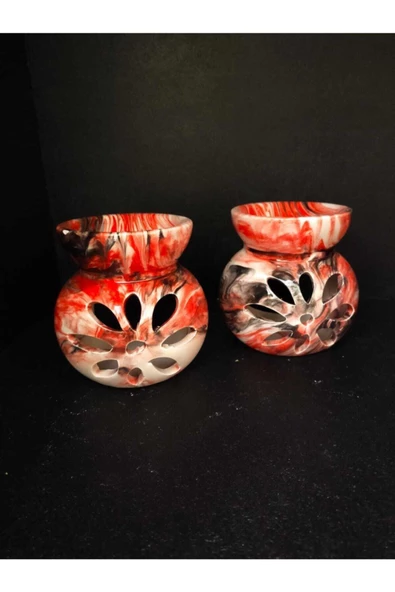 2'li Set Ebruli Desen Mumluk Buhurdanlık - 3