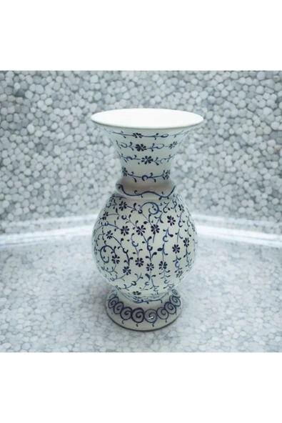 El Dekorlu Özel Seri Haliç Desen Boy 15 Cm Kandil Vazo ( Geniş Ağızlı ) - 4
