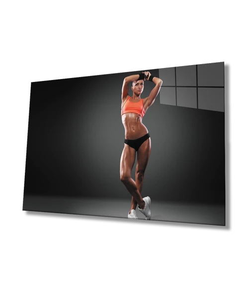 Spor Fıtnes Dekoratif ve Modern Cam Tablo   Sports Fitness ürün görseli