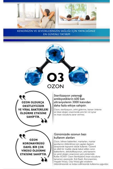 Ozon Makinası 4 Fonksiyonlu & Uvc Özelikli Ozon ve Hava Temizleme Cihazı - 6
