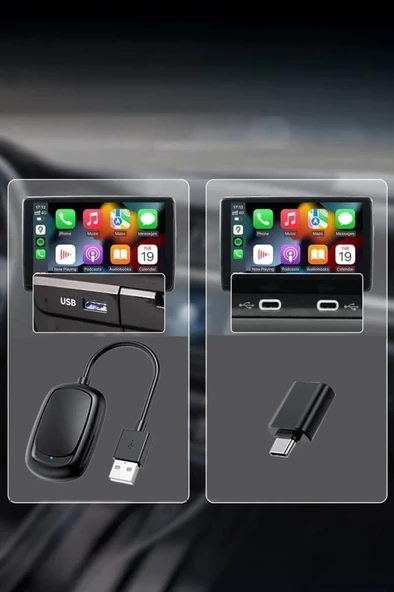 TORİMA X8 Mini Kablosuz Carplay Usb ve Type-c Uyumlu Araç Multimedya Dönüştürücü Adaptörü - 4
