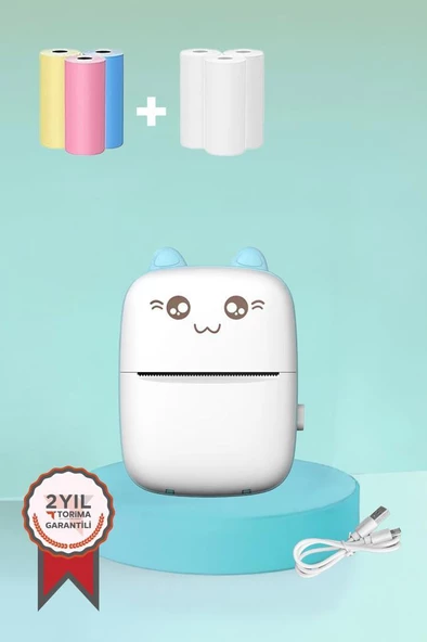 Torima C9 Mavi Mini Yazıcı Mini Taşınabilir Termal Yazıcı Kablosuz Bağlantı Ap Kontrol