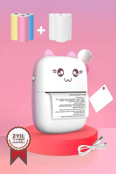 Torima C9 Pembe Mini Yazıcı Mini Taşınabilir Termal Yazıcı Kablosuz Bağlantı Ap Kontrol