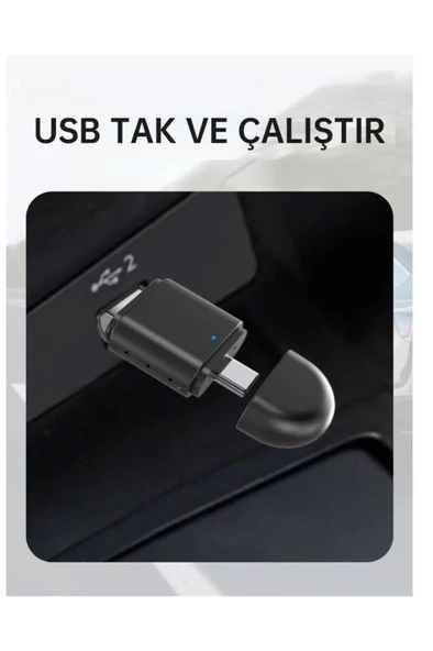 TORİMA TAB06 Mini 2in1 Kablosuz Carplay Usb ve Type-c Uyumlu Araç Multimedya Dönüştürücü Adaptörü - 4