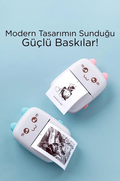 Torima C9 Mavi Mini Yazıcı Mini Taşınabilir Termal Yazıcı Kablosuz Bağlantı Ap Kontrol - 6
