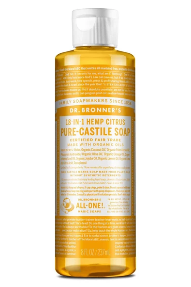 Dr.Bronner's Çok Amaçlı Sıvı Sabun Narenciye Kokulu 237ML