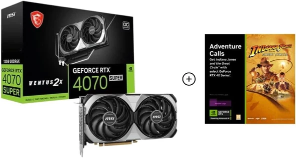 MSI RTX 4070 Super Ventus 2X OC 192 Bit GDDR6X 12 GB Ekran Kartı ürün görseli 1