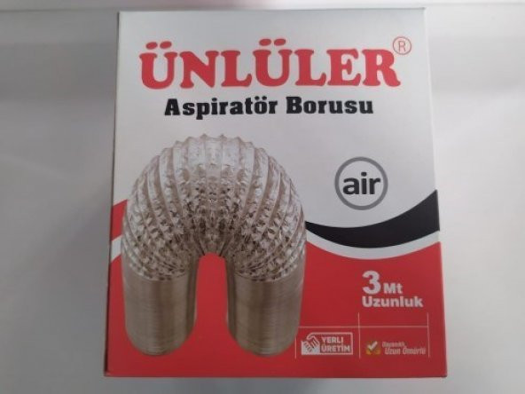 Aspi̇ratör Borusu 3 Metre Telli̇  Ünlüler Davlumbaz Borusu - 6