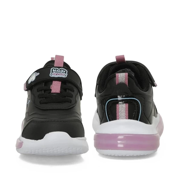 Kinetix Stach Pu Siyah-Pembe Işıklı Cırtlı Kız Çocuk Spor Ayakkabı - 6