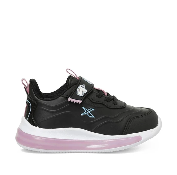Kinetix Stach Pu Siyah-Pembe Işıklı Cırtlı Kız Çocuk Spor Ayakkabı - 3
