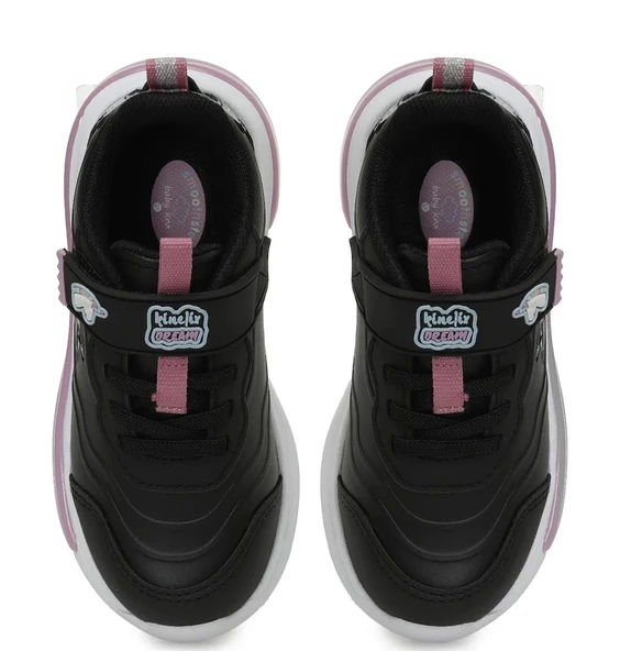 Kinetix Stach Pu Siyah-Pembe Işıklı Cırtlı Kız Çocuk Spor Ayakkabı - 5