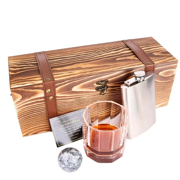 Churchill Viski Bardağı Gri Küre Mermer Viski Taşı Cep Matarası Sandıklı - 2