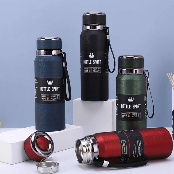 Kapris Modern Paslanmaz Çelik Termos Lacivert 1 Litre Kap-293 - 3