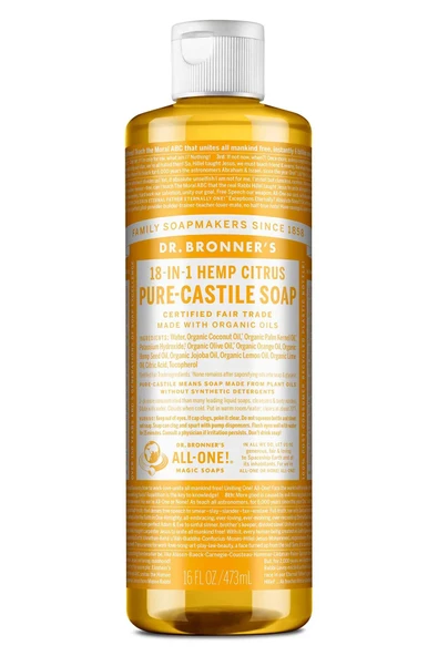 Dr.Bronner's Çok Amaçlı Sıvı Sabun Narenciye Kokulu 473ML