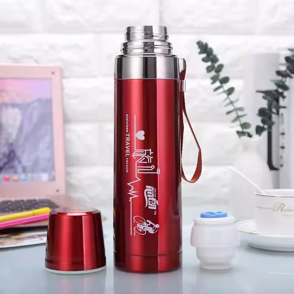 Kapris Çift Katlı Paslanmaz Çelik Termos Kırmızı 750 ml Kap-288 - 2