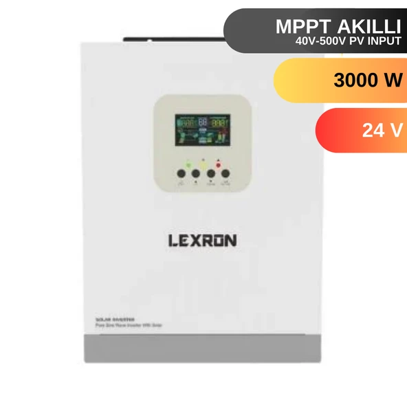 Lexron 3000 W Watt Mppt 24V Tam Sinus Akıllı Inverter HV 40-500V - 2