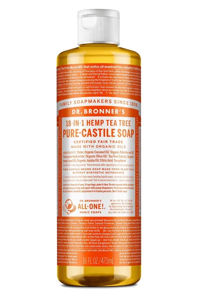 Dr.Bronner's Çok Amaçlı Sıvı Sabun Çay Ağacı Kokulu 473ML