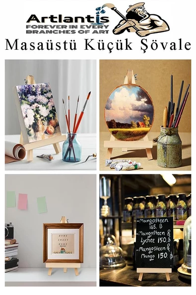 Küçük Akrobat Şövale Masaüstü 2 Adet Mini Katlanabilir Tuval Çerçeve Fotoğraf Sövale Ressam Sehbası Resim Standı - 4