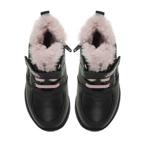 Lol Nepha Siyah Cırtlı Kürklü Fermuarlı Kız Çocuk Bot - Resim 2