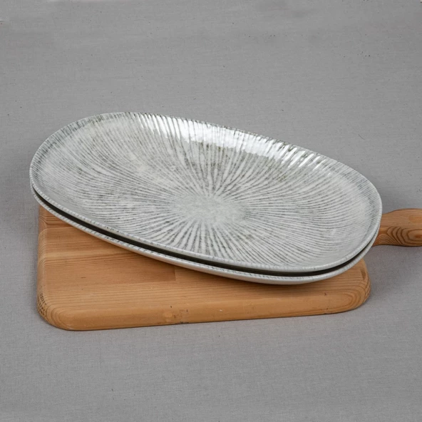 GÜRAL PORSELEN Arnim 2 Parça 29 Cm Bone Kayık Tabak - 4