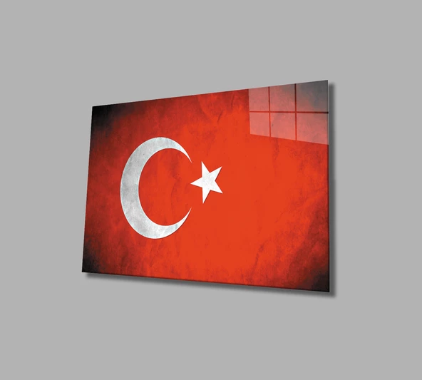 Türk Bayrağı Dekoratif ve Modern Cam Tablo Turkish Flag ürün görseli
