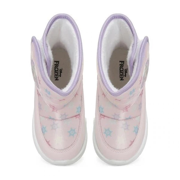 Frozen Teta Pembe Cırtlı Kürklü Kız Çocuk Kar Botu - Resim 3