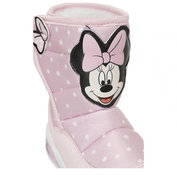 Mınnıe Mouse Salta Pembe Cırtlı Kürklü Kız Çocuk Kar Botu - 5