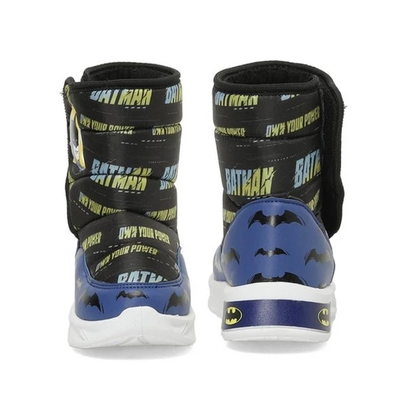 Batman Mavıla Lacivert-Siyah Cırtlı Kürklü Erkek Çocuk Kar Botu - Resim 3