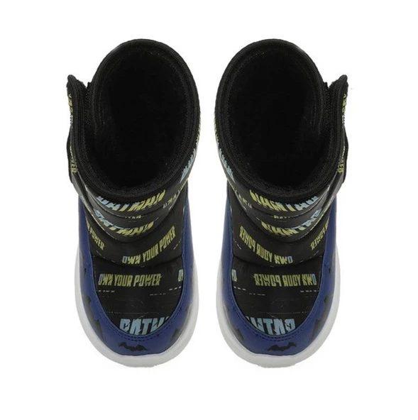 Batman Mavıla Lacivert-Siyah Cırtlı Kürklü Erkek Çocuk Kar Botu - Resim 4