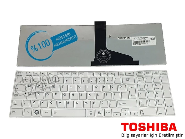Toshiba Satellite Pro L870-127, L870-12W uyumlu Notebook Klavyesi (Beyaz TR) - Resim 2