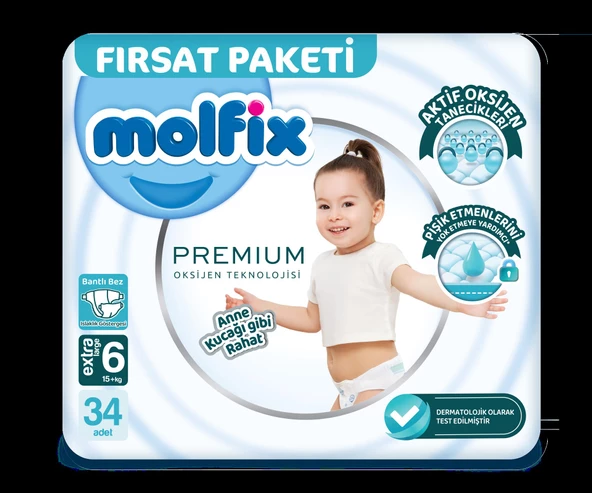 Molfix Premium Fırsat Paketi 34'lü Extra Large 15 Kg+