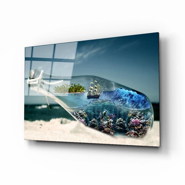 Gemi Dekoratif ve Modern Cam Tablo ürün görseli