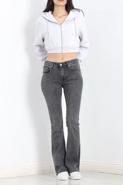 İspanyol Paça Kot Pantolon Füme - 20255.1590. - Resim 5